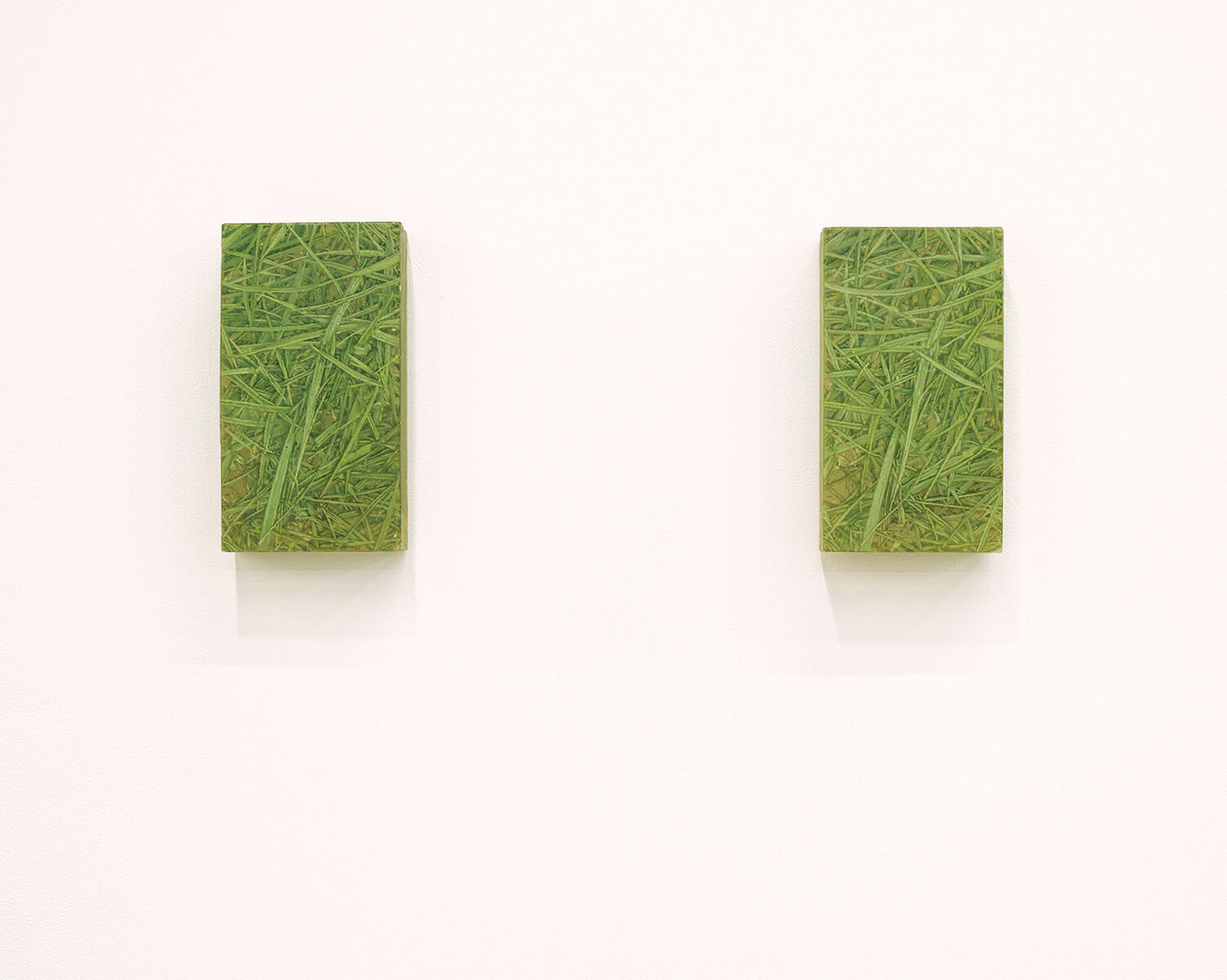 Photo painting「The grass 08-2」｜Oil on polyester resin panel｜14.5 x 8 x 3 cm｜2008 <br>Photo painting「The grass 08-3」｜Oil on polyester resin panel｜14.5 x 8 x 3 cm｜2008<br>¥100,000 - 250,000 each