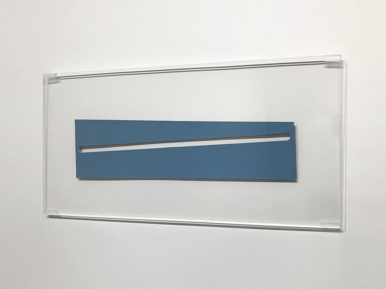 Untitled, acrylic on paper, acylic plate, 59 x 225 mm (145 x 305 mm), 2020<br>Sold