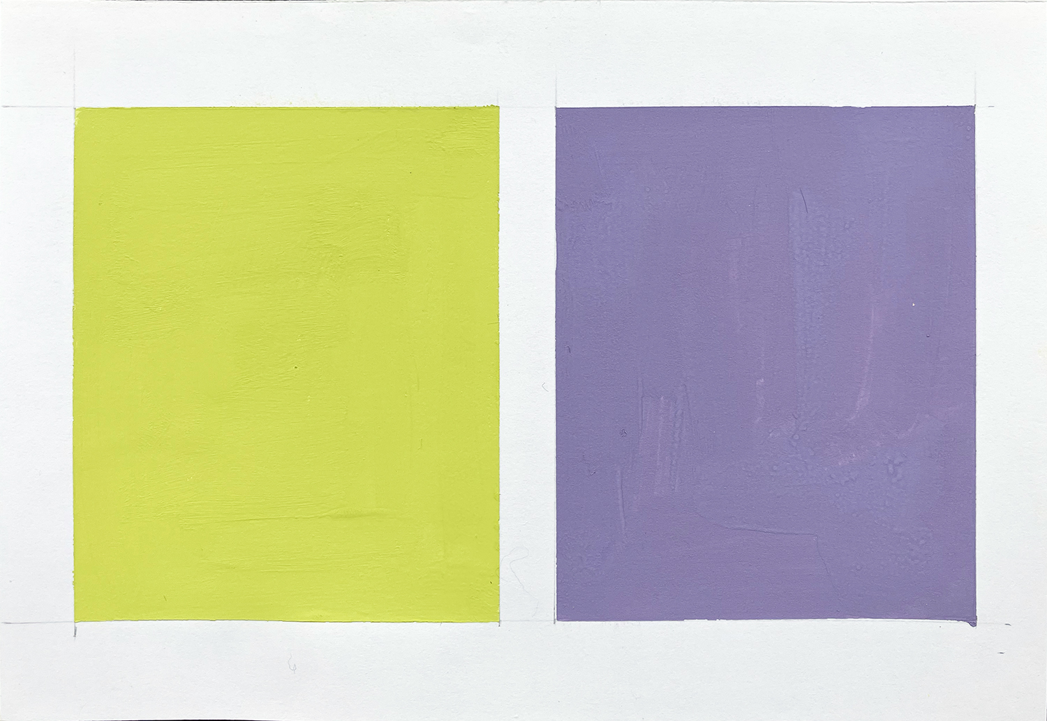 Two Colors - colorful, guache on paper 12.8 x 18 cm 1997<br><br>