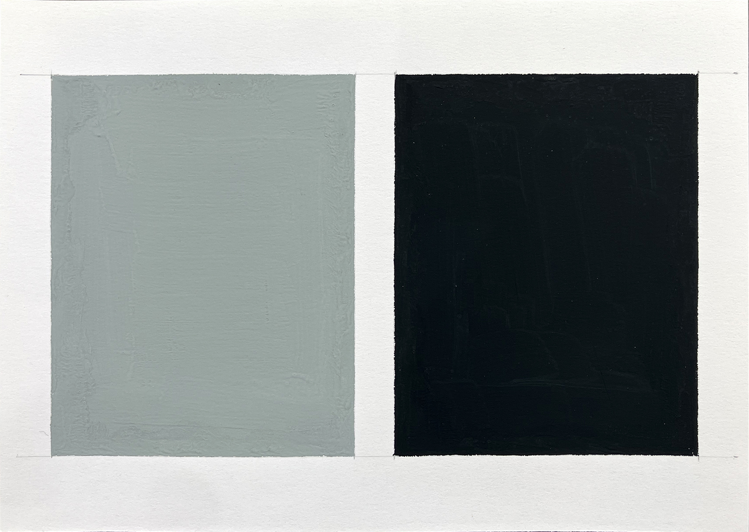 Two Colors -grayish 1, guache on paper 12.8 x 18 cm 1997<br><br>
