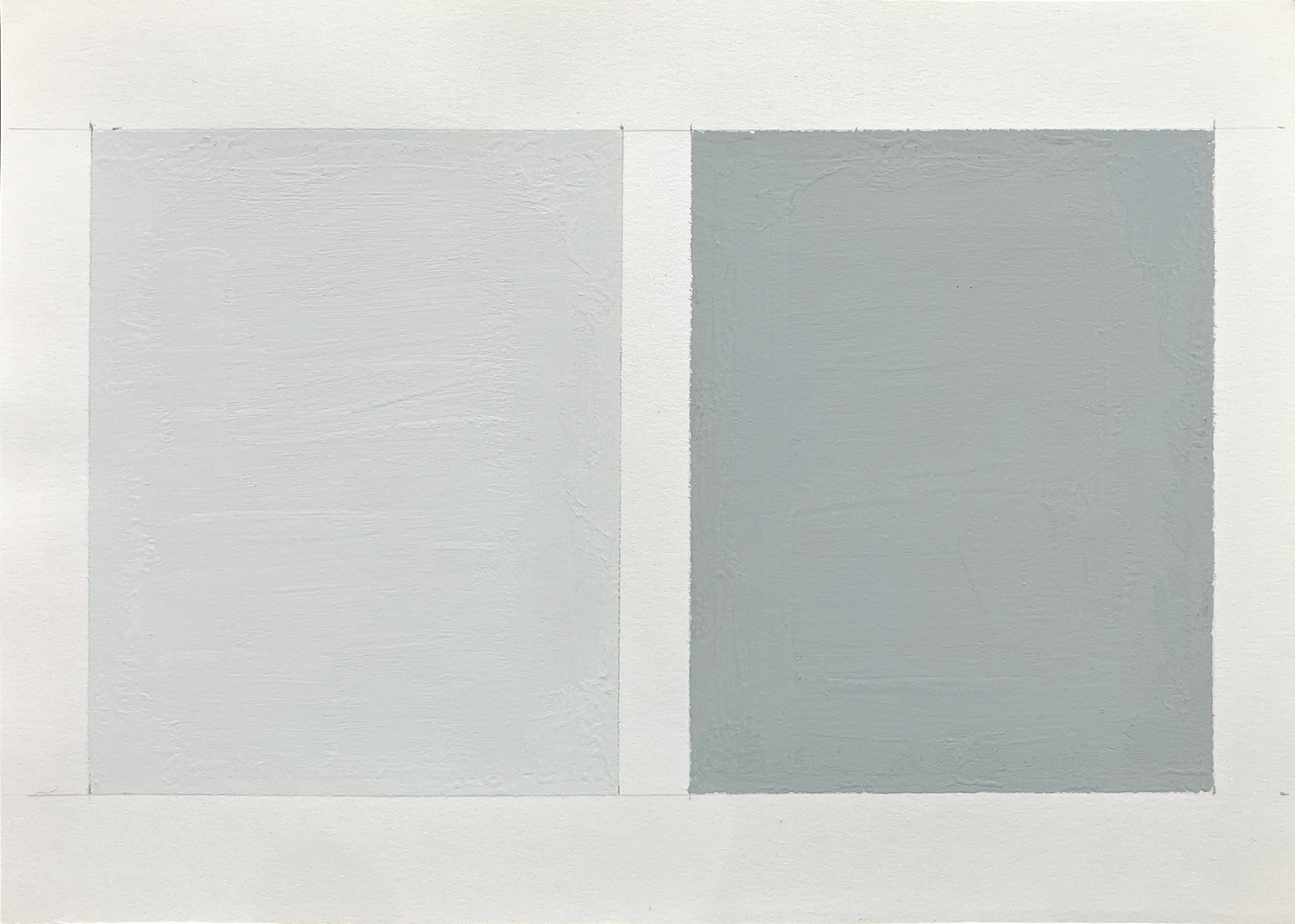 Two Colors - grayish 1, guache on paper 12.8 x 18 cm 1997<br><br>