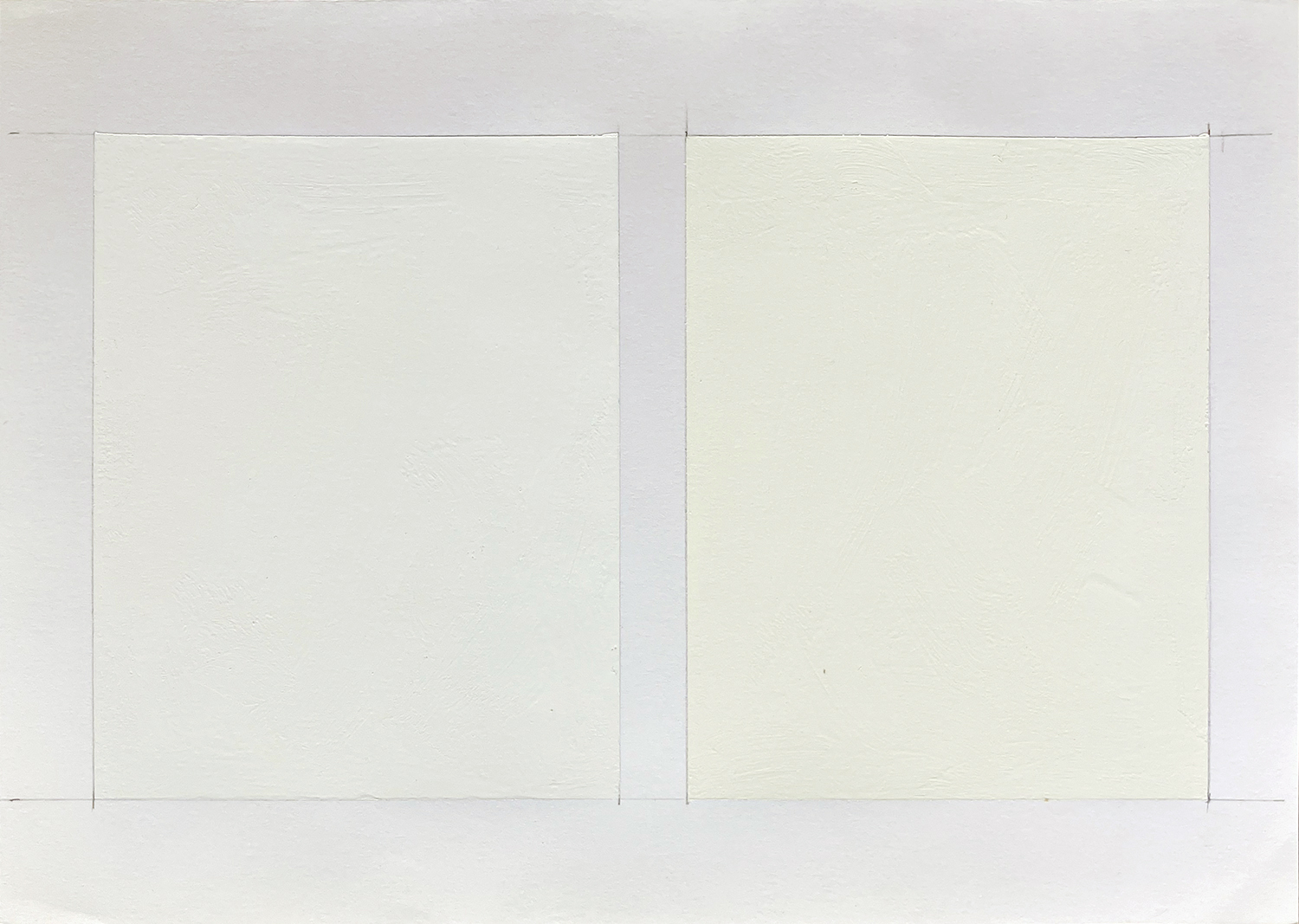 Two Colors - whitish, guache on paper 12.8 x 18 cm 1997<br><br>