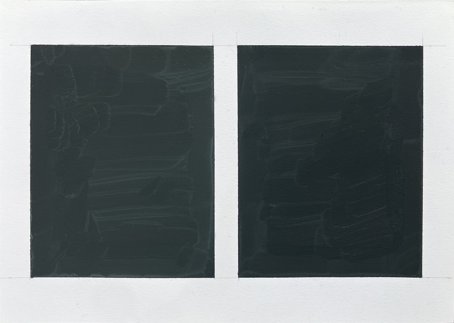 Two Colors - brackish, guache on paper 12.8 x 18 cm 1997<br><br>