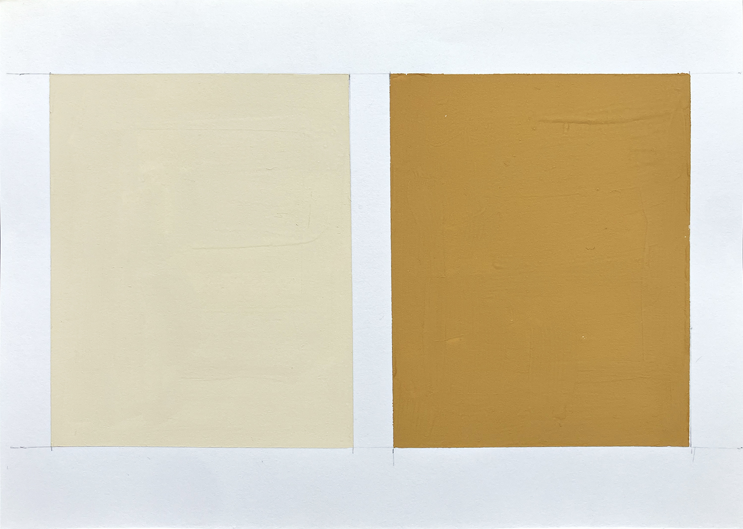 Two Colors - brawnish, guache on paper 12.8 x 18 cm 1997<br><br>