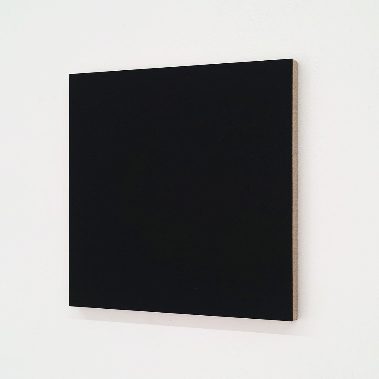 Ivory Black, pigment and casein on linen mounted on aluminum , 21 × 21 × 1.4 cm, 2005<br><br>