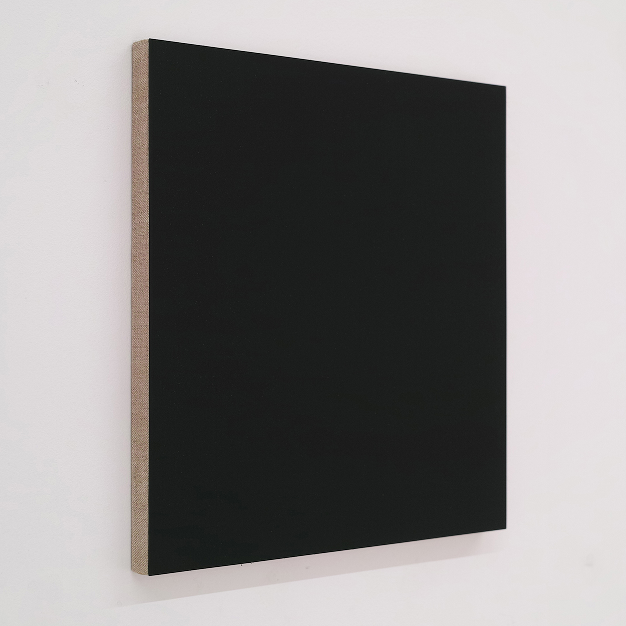 Ivory Black, pigment and casein on linen mounted on aluminum , 21 × 21 × 1.4 cm, 2005<br><br>