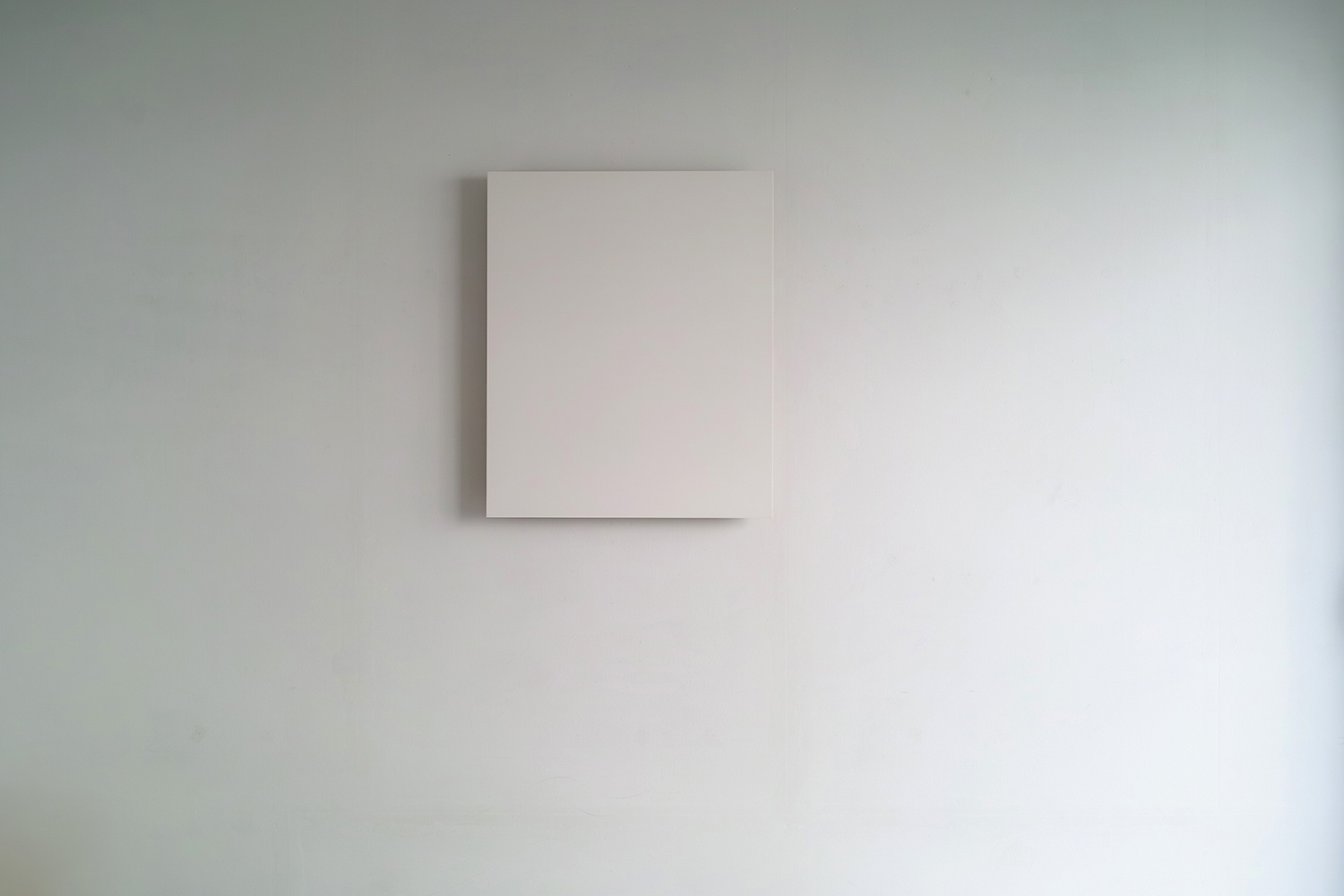 White, pigment and casein on cotton mounted on wood, 72 x 60 x 5 cm, 2003<br><br>
