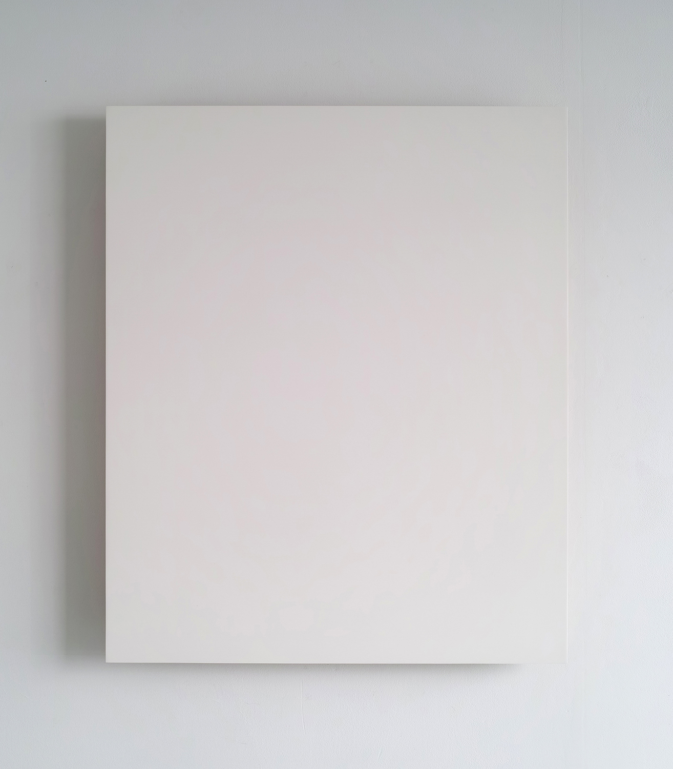 White, pigment and casein on cotton mounted on wood, 72 x 60 x 5 cm, 2003<br><br>