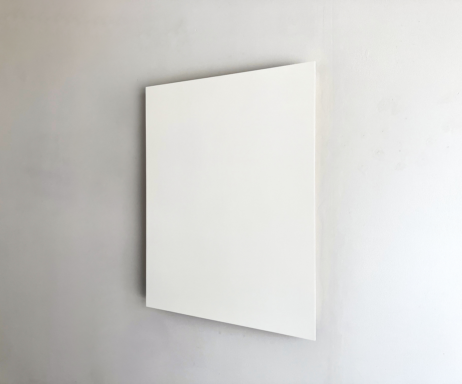 White, pigment and casein on cotton mounted on wood, 72 x 60 x 5 cm, 2003<br><br>