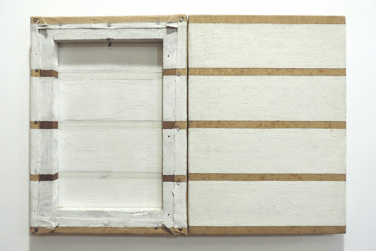 Untitled　/ Oil, pencil on Canvas,33.5 x 48 cm,1969 (2 panels)
