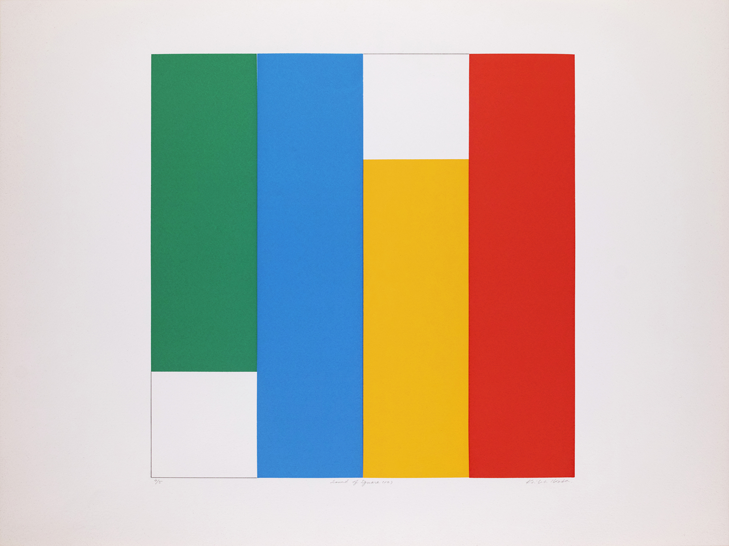 Sound of Square (10) Nazdar color silkscreen, pencil on BFK paper, 545 x 728 mm, 1982 ed:5