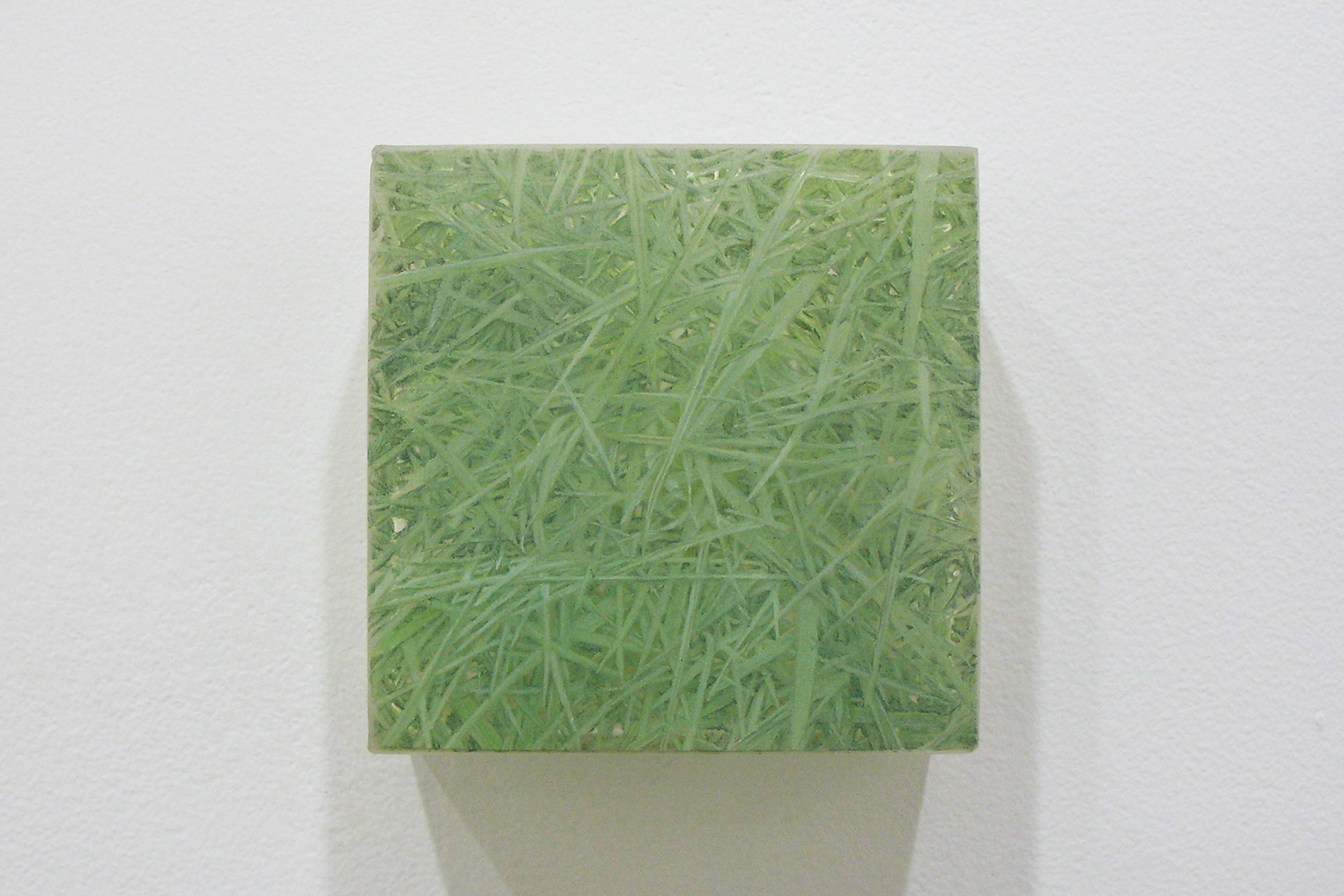 Photo-painting 草上のかおり｜Scent on the grass ｜7.5 x 7.5 x 3 cm｜Oil on FRP, mixed media｜ 2009