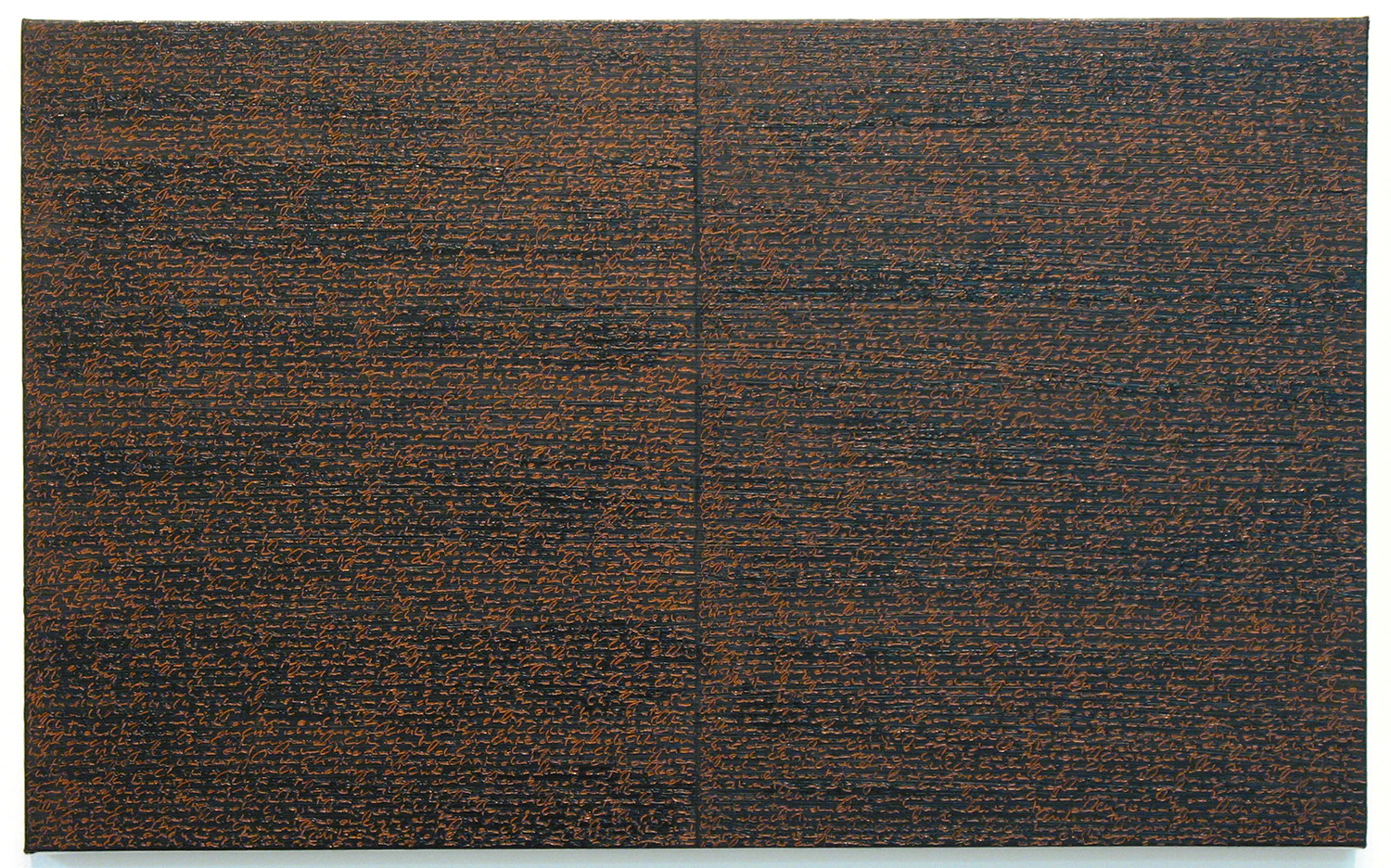 Open Book -orange-brown dark-<br>oil and amber on canvas over panel, 37 x 60 cm, 2008