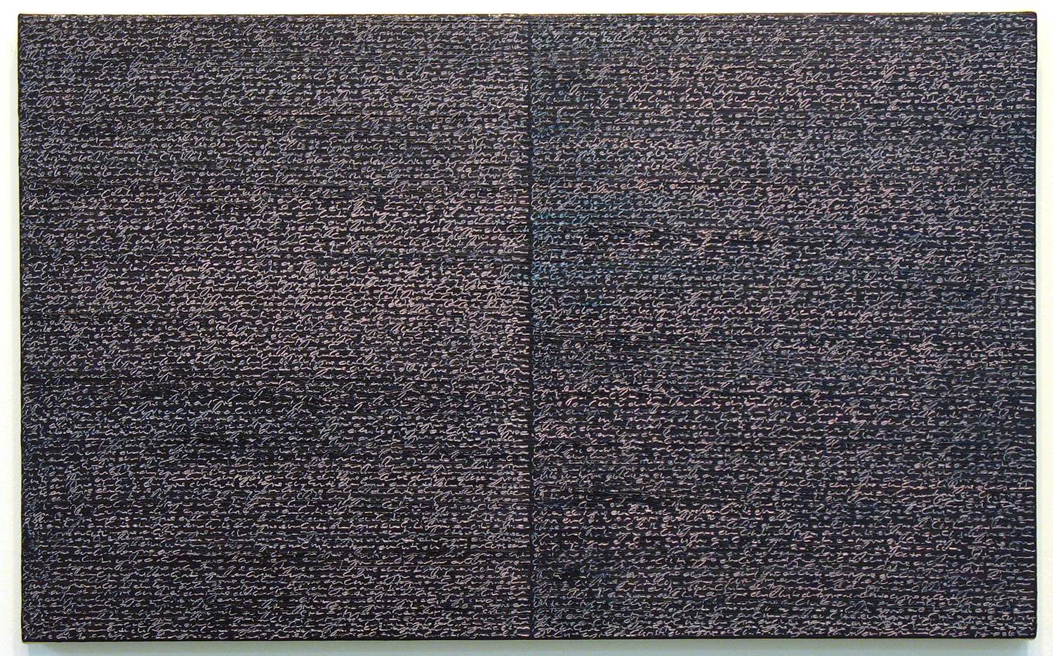 Open Book -pink-indigo-<br>oil and amber on canvas over panel, 37 x 60 cm, 2008