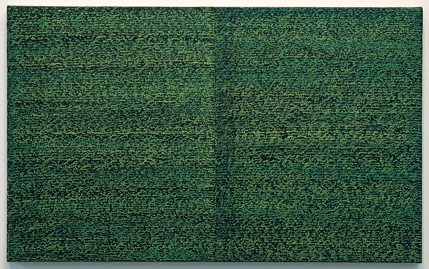 Open Book -yellow-green-<br>oil and amber on canvas over panel, 37 x 60 cm, 2008