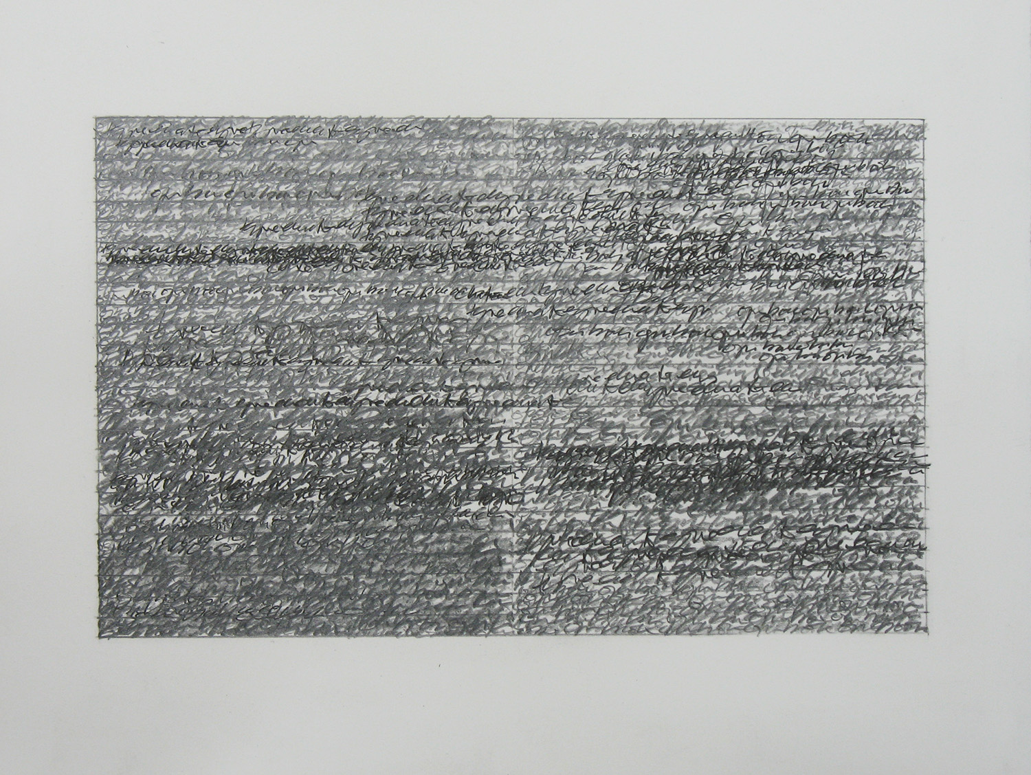 rewrite 1<br>pigment pencil on paper 21 x 27 cm 2007-9