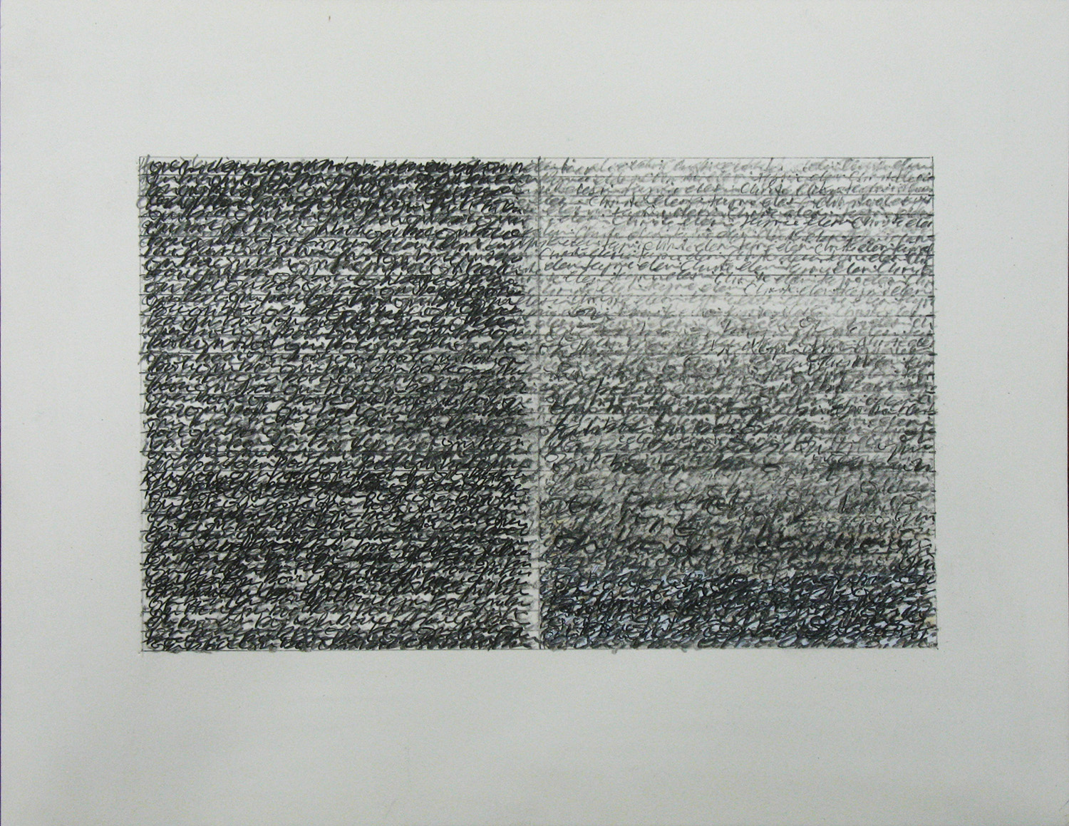 rewrite 3<br>pigment pencil on paper 21 x 27 cm 2007-9