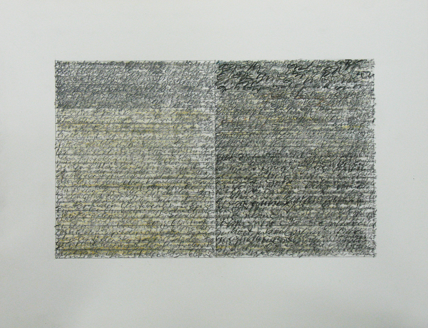 rewrite 4<br>pigment pencil on paper 21 x 27 cm 2007-9