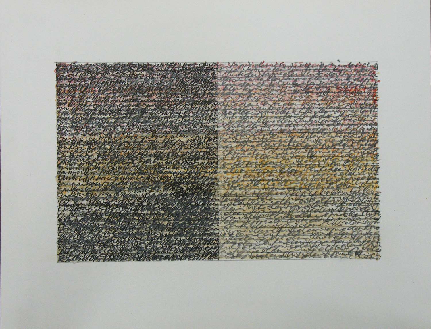 rewrite 6<br>pigment pencil on paper 21 x 27 cm 2007-9