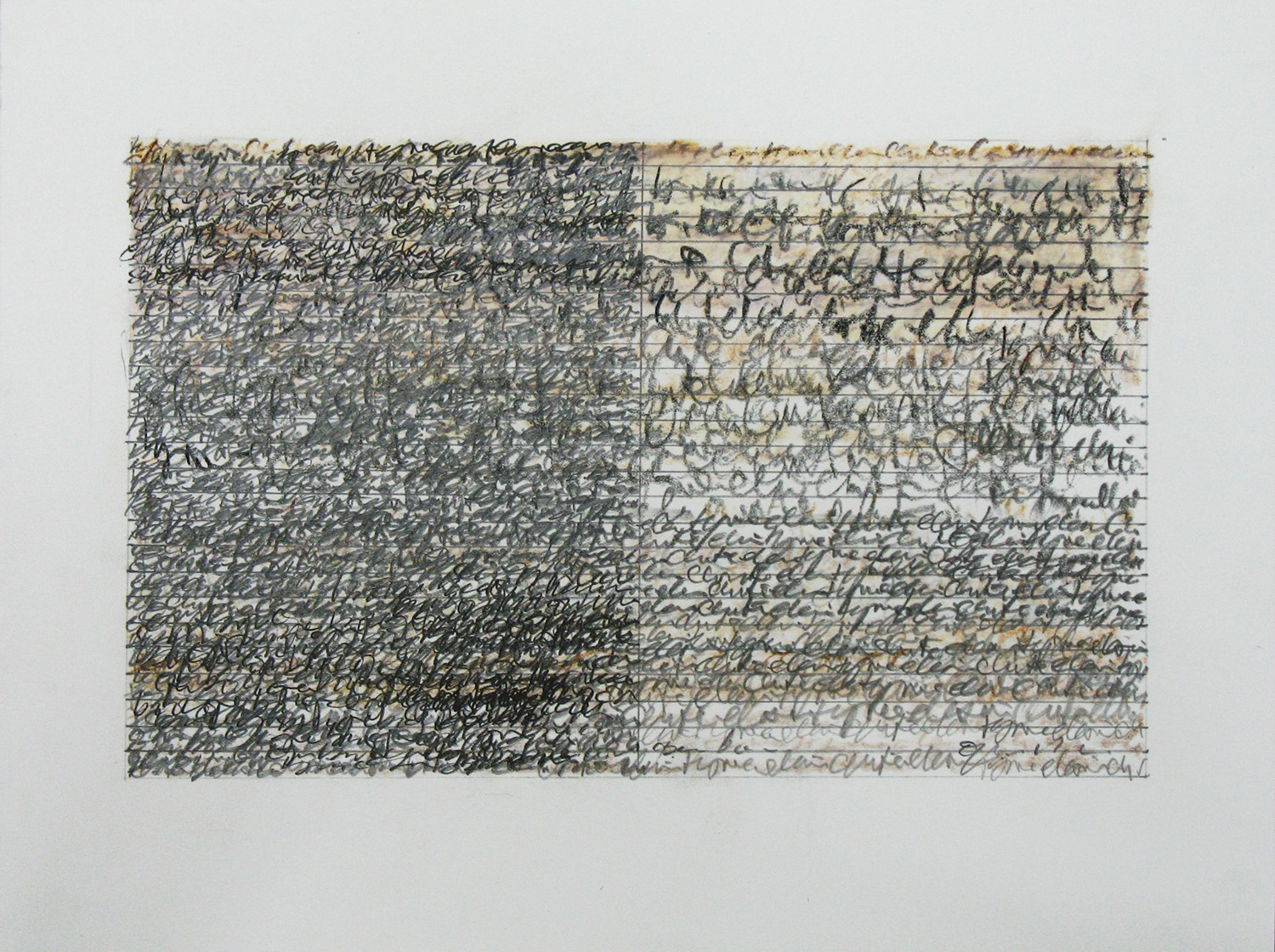 rewrite 8<br>pigment pencil on paper 21 x 27 cm 2007-9