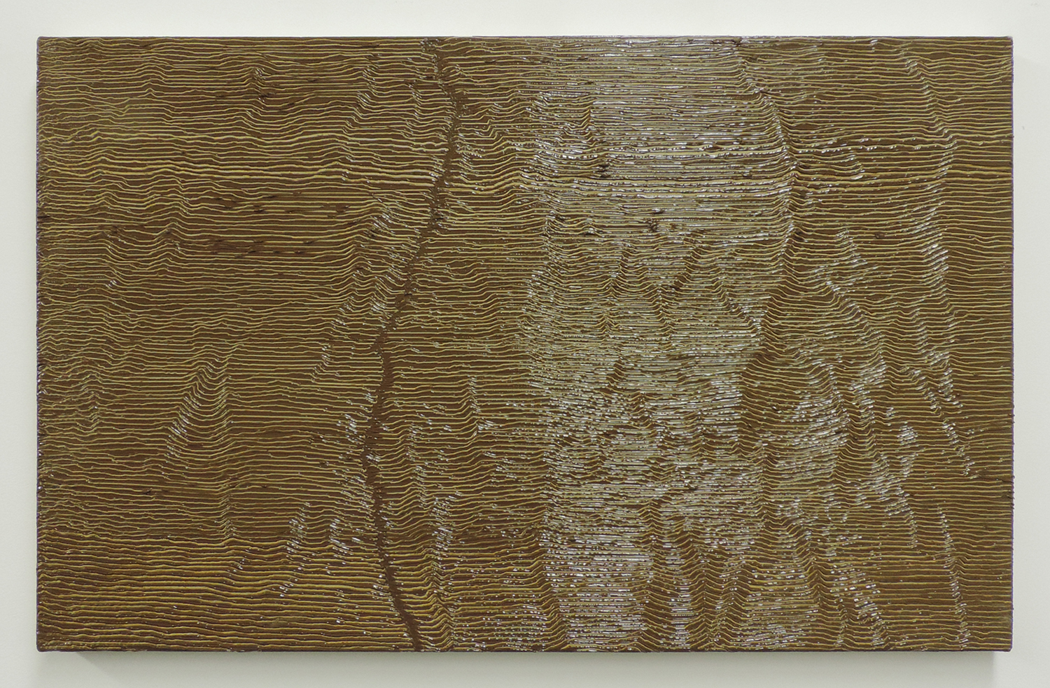 Fissure 2<br>Oil and Amber on canvas over panel｜33.7 x 53.4 cm, 2001
