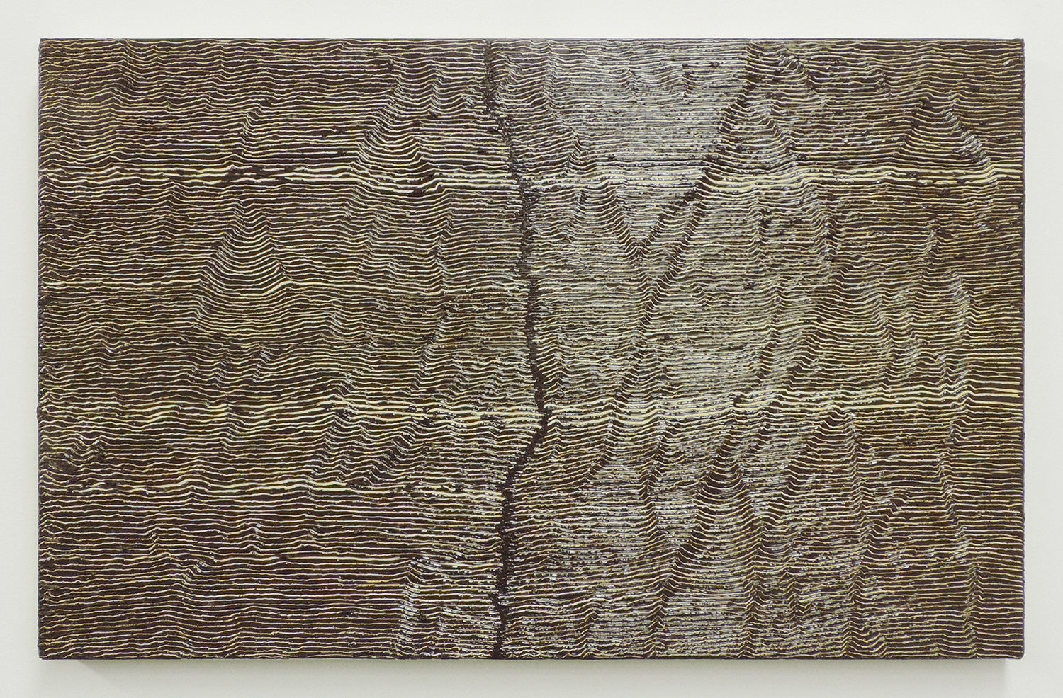 Fissure 8<br>Oil and Amber on canvas over panel｜33.7 x 53.4 cm, 2001