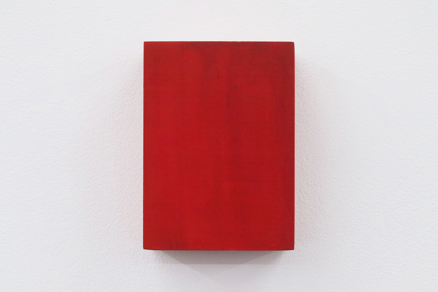 Text No. 434<br>pigment, acrylic on wood,  83 x 61 x 27 mm,  2003