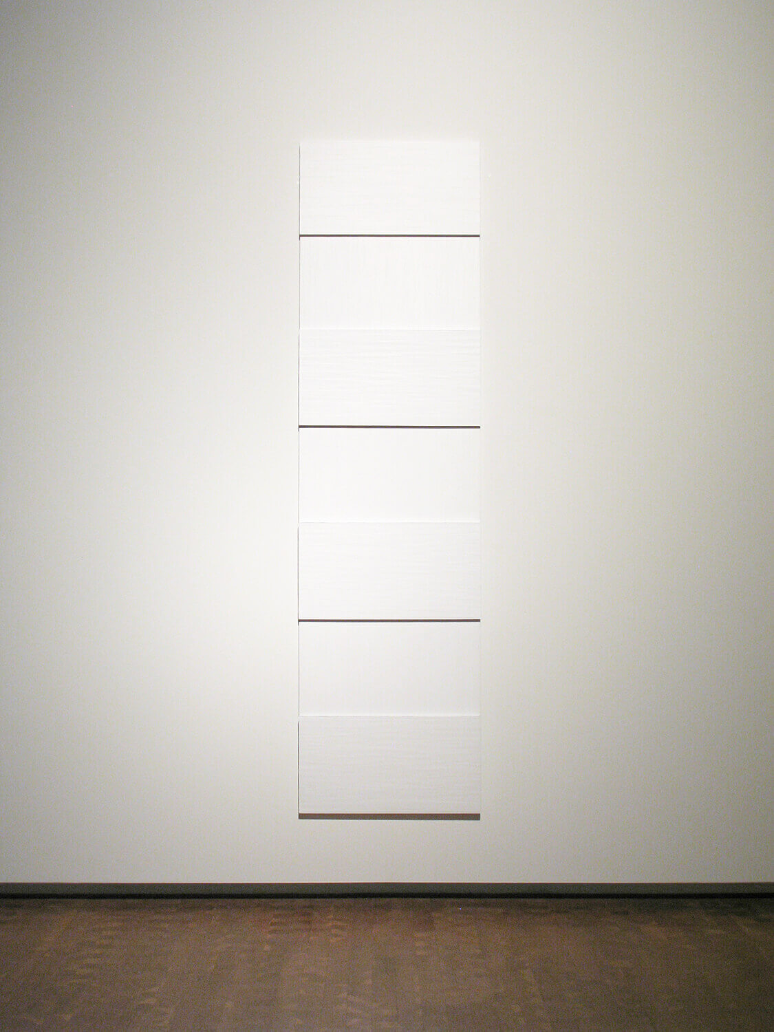 Untitled 1963<br>Acrylic, japanese paper on Mesonite board<br>284.5 x 76.5 x 5 cm