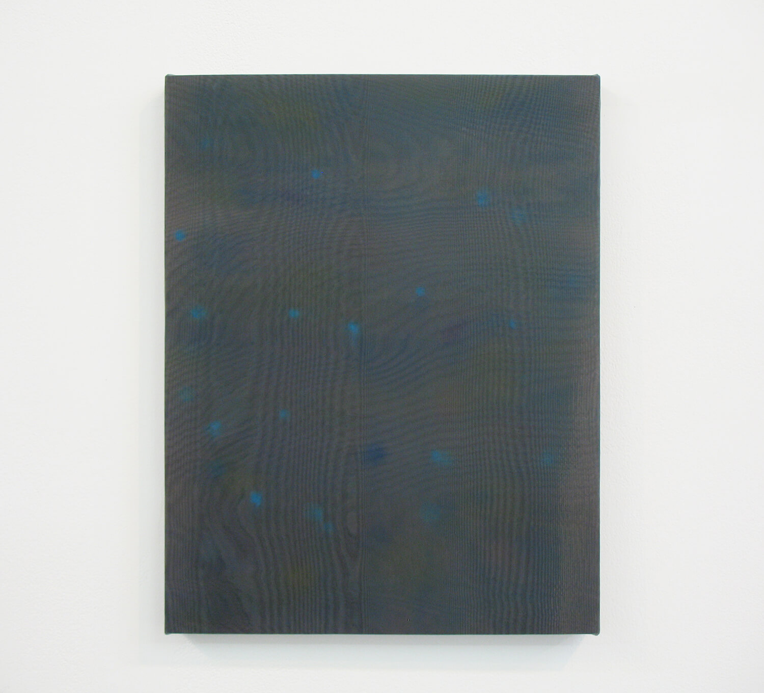 drops #6<br>
Acrylic, glass organdy, cotton, panel 41 x 33 cm 2013